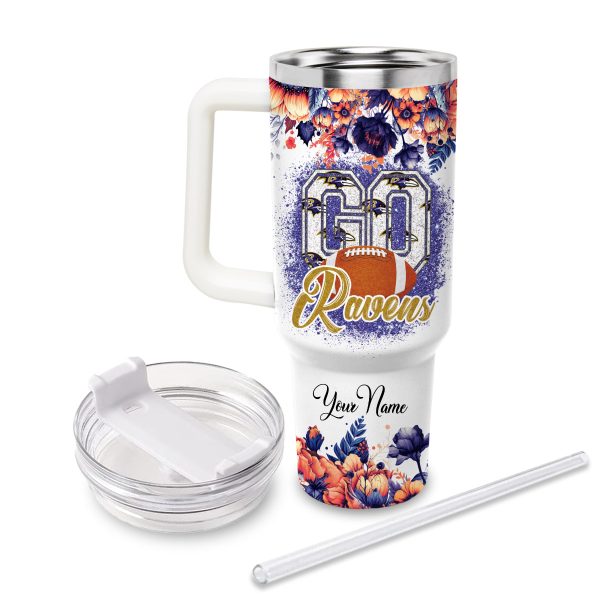 Baltimore Ravens NFL Custom Stanley Quencher 30oz-40oz Stainless Steel Tumbler Hot And Cold Tumbler - Image 3