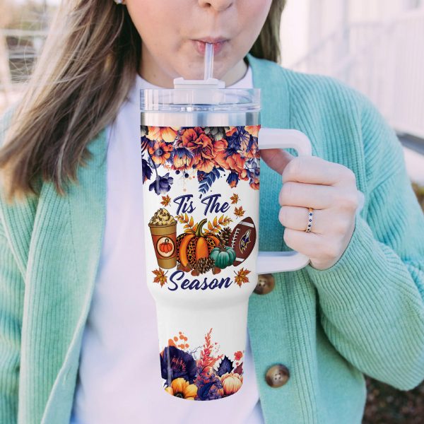 Baltimore Ravens NFL Custom Stanley Quencher 30oz-40oz Stainless Steel Tumbler Hot And Cold Tumbler - Image 6