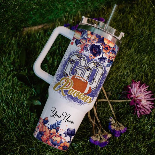 Baltimore Ravens NFL Custom Stanley Quencher 30oz-40oz Stainless Steel Tumbler Hot And Cold Tumbler - Image 7