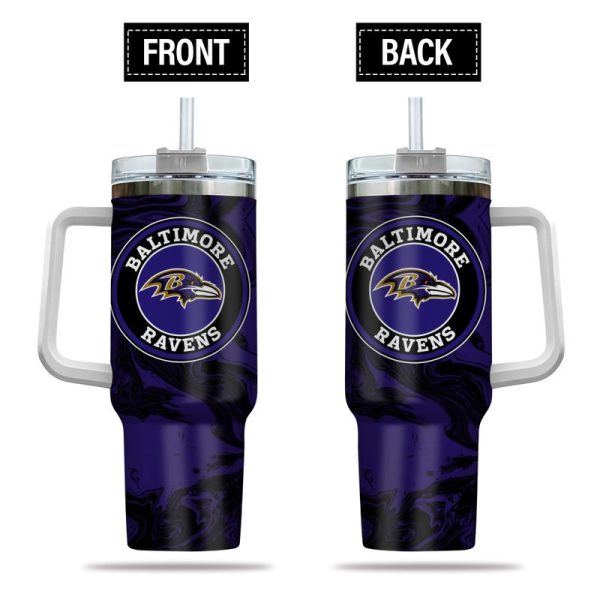 Baltimore Ravens NFL Custom Stanley Quencher 30oz-40oz Stainless Steel Tumbler Hot And Cold Tumbler