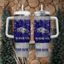 Baltimore Ravens NFL Custom Stanley Quencher 30oz-40oz Stainless Steel Tumbler Hot And Cold Tumbler