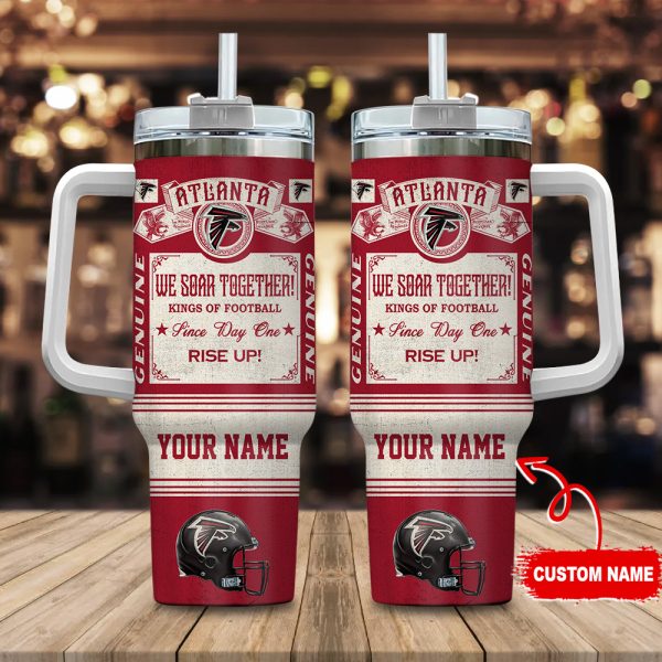 Atlanta Falcons NFL Vintage Kings Of Football Custom Stanley Quencher 30oz-40oz Stainless Steel Tumbler Hot And Cold Tumbler