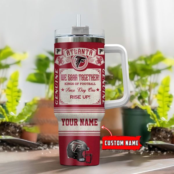 Atlanta Falcons NFL Vintage Kings Of Football Custom Stanley Quencher 30oz-40oz Stainless Steel Tumbler Hot And Cold Tumbler - Image 2