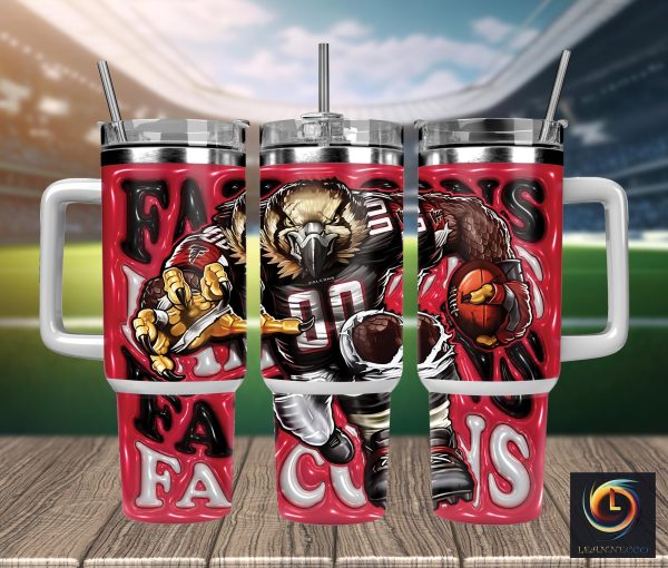Atlanta Falcons NFL Mascot Custom Stanley Quencher 30oz-40oz Stainless Steel Tumbler Hot And Cold Tumbler