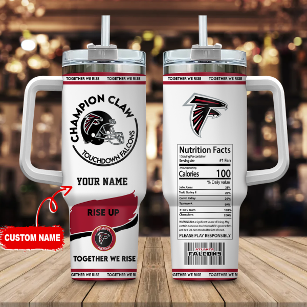 Atlanta Falcons NFL Champion Claw Custom Stanley Quencher 30oz-40oz Stainless Steel Tumbler Hot And Cold Tumbler