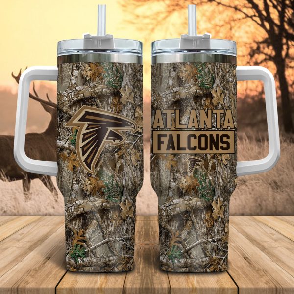 Atlanta Falcons NFL Hunting Realtree Custom Stanley Quencher 30oz-40oz Stainless Steel Tumbler Hot And Cold Tumbler