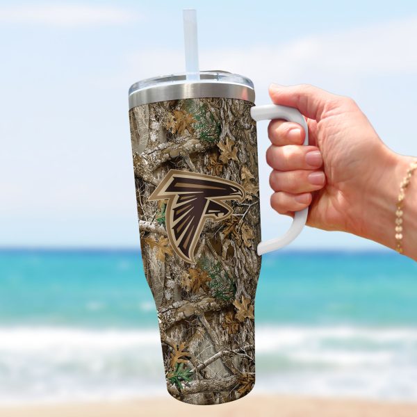 Atlanta Falcons NFL Hunting Realtree Custom Stanley Quencher 30oz-40oz Stainless Steel Tumbler Hot And Cold Tumbler - Image 3