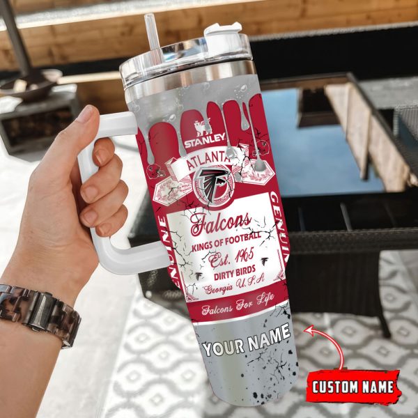 Atlanta Falcons NFL Kings Of Football Custom Stanley Quencher 30oz-40oz Stainless Steel Tumbler Hot And Cold Tumbler - Image 3