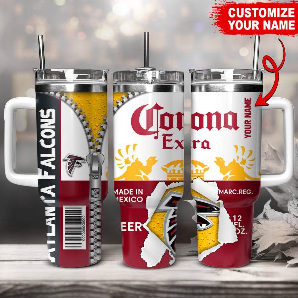Atlanta Falcons NFL Corona Extra Custom Stanley Quencher 30oz-40oz Stainless Steel Tumbler Hot And Cold Tumbler