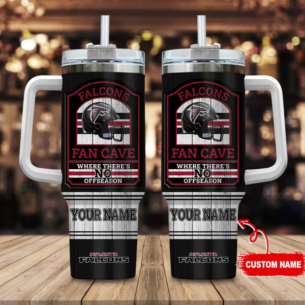 Atlanta Falcons NFL Fan Cave Custom Stanley Quencher 30oz-40oz Stainless Steel Tumbler Hot And Cold Tumbler