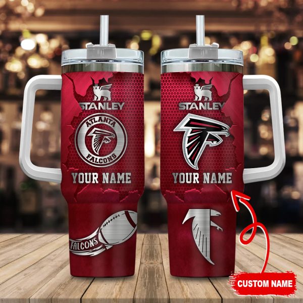 Atlanta Falcons NFL Metal Style Custom Stanley Quencher 30oz-40oz Stainless Steel Tumbler Hot And Cold Tumbler