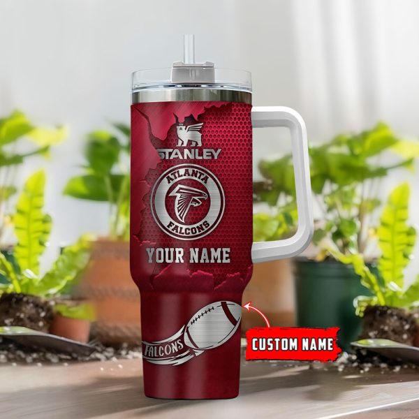 Atlanta Falcons NFL Metal Style Custom Stanley Quencher 30oz-40oz Stainless Steel Tumbler Hot And Cold Tumbler - Image 2