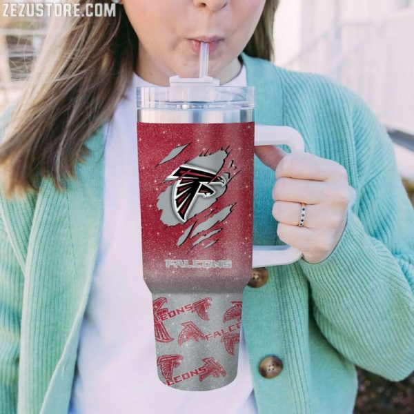 Atlanta Falcons NFL Custom Stanley Quencher 30oz-40oz Stainless Steel Tumbler Hot And Cold Tumbler - Image 2