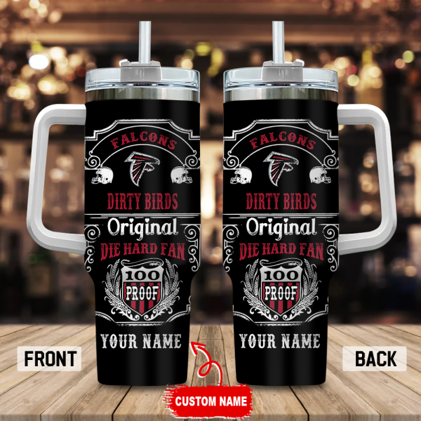 Atlanta Falcons NFL Original Diehard Fan Custom Stanley Quencher 30oz-40oz Stainless Steel Tumbler Hot And Cold Tumbler