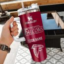 Atlanta Falcons NFL Silver Logo Custom Stanley Quencher 30oz-40oz Stainless Steel Tumbler Hot And Cold Tumbler