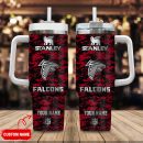 Atlanta Falcons NFL Camouflage Silver Logo Custom Stanley Quencher 30oz-40oz Stainless Steel Tumbler Hot And Cold Tumbler