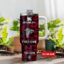 Atlanta Falcons NFL Camouflage Silver Logo Custom Stanley Quencher 30oz-40oz Stainless Steel Tumbler Hot And Cold Tumbler