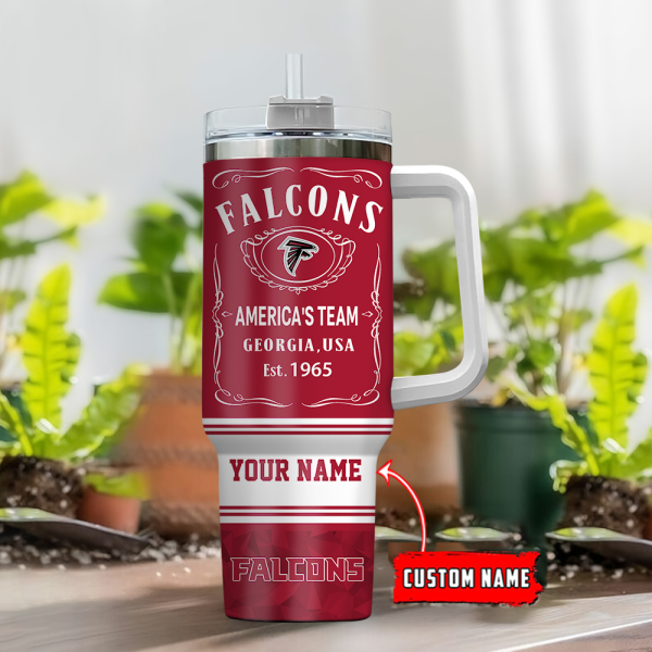 Atlanta Falcons NFL Custom Stanley Quencher 30oz-40oz Stainless Steel Tumbler Hot And Cold Tumbler - Image 2