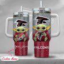 NFL Atlanta Falcons Baby Yoda Custom Stanley Quencher 30oz-40oz Stainless Steel Tumbler Hot And Cold Tumbler