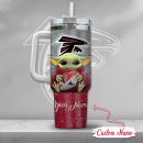 NFL Atlanta Falcons Baby Yoda Custom Stanley Quencher 30oz-40oz Stainless Steel Tumbler Hot And Cold Tumbler