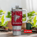 Atlanta Falcons NFL Glitter and Diamonds Bling Custom Stanley Quencher 30oz-40oz Stainless Steel Tumbler Hot And Cold Tumbler