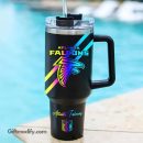 Atlanta Falcons NFL Hologram Logo Custom Stanley Quencher 30oz-40oz Stainless Steel Tumbler Hot And Cold Tumbler