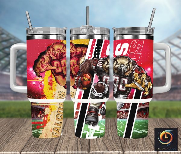 Atlanta Falcons NFL Mascot Custom Stanley Quencher 30oz-40oz Stainless Steel Tumbler Hot And Cold Tumbler