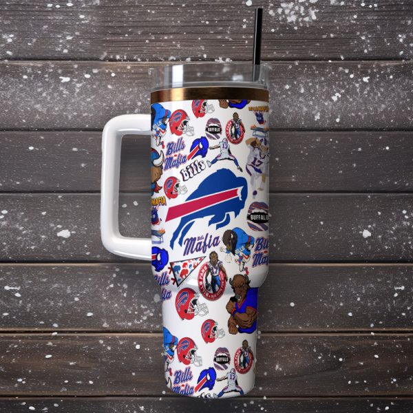 Buffalo Bills NFL Sports Custom Stanley Quencher 30oz-40oz Stainless Steel Tumbler Hot And Cold Tumbler - Image 2