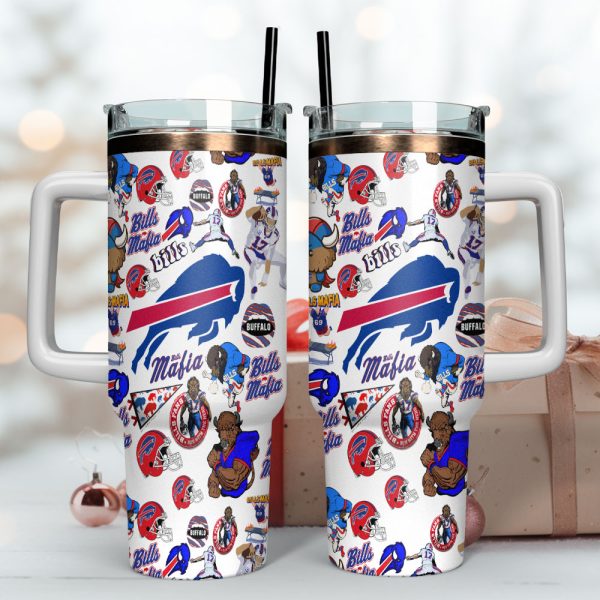 Buffalo Bills NFL Sports Custom Stanley Quencher 30oz-40oz Stainless Steel Tumbler Hot And Cold Tumbler - Image 4