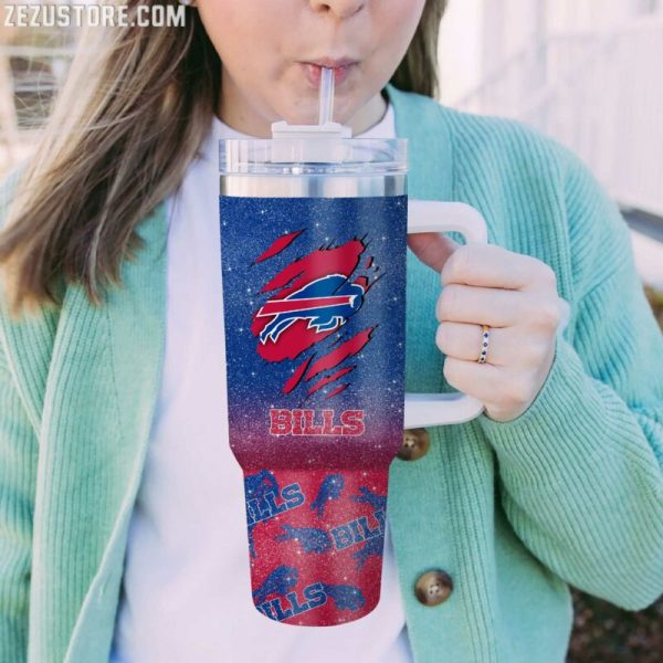 Buffalo Bills NFL Custom Stanley Quencher 30oz-40oz Stainless Steel Tumbler Hot And Cold Tumbler - Image 2