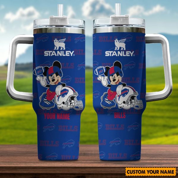 Buffalo Bills NFL Mickey Mouse Custom Stanley Quencher 30oz-40oz Stainless Steel Tumbler Hot And Cold Tumbler