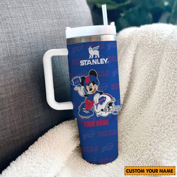 Buffalo Bills NFL Mickey Mouse Custom Stanley Quencher 30oz-40oz Stainless Steel Tumbler Hot And Cold Tumbler - Image 2
