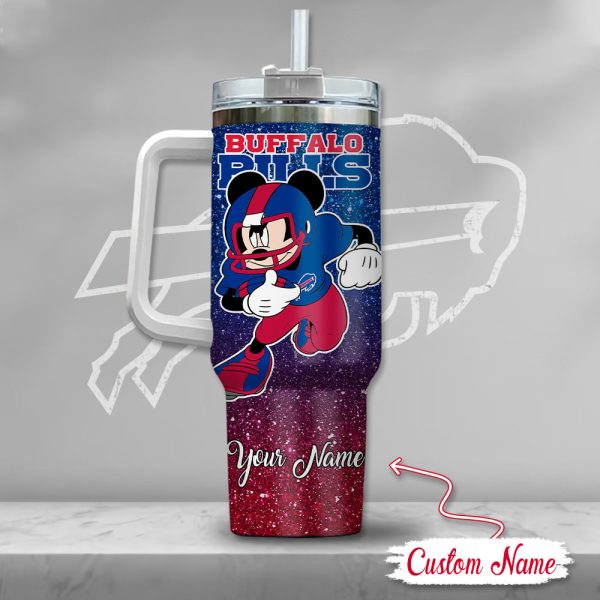 Buffalo Bills NFL Mickey Mouse Glitter Custom Stanley Quencher 30oz-40oz Stainless Steel Tumbler Hot And Cold Tumbler - Image 3