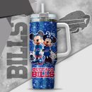 NFL Buffalo Bills Mickey And Minnie Couple Custom Stanley Quencher 30oz-40oz Stainless Steel Tumbler Hot And Cold Tumbler