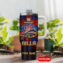 Buffalo Bills NFL Glitter Golden Logo Custom Stanley Quencher 30oz-40oz Stainless Steel Tumbler Hot And Cold Tumbler