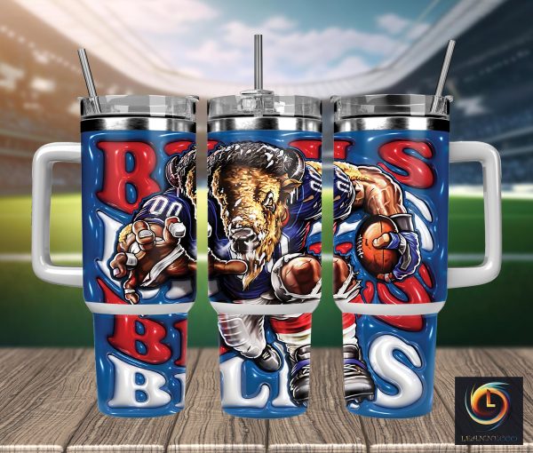 Buffalo Bills NFL Mascot Custom Stanley Quencher 30oz-40oz Stainless Steel Tumbler Hot And Cold Tumbler