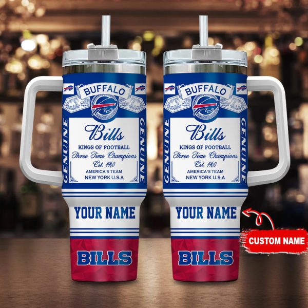 Buffalo Bills NFL Kings of Football Custom Stanley Quencher 30oz-40oz Stainless Steel Tumbler Hot And Cold Tumbler