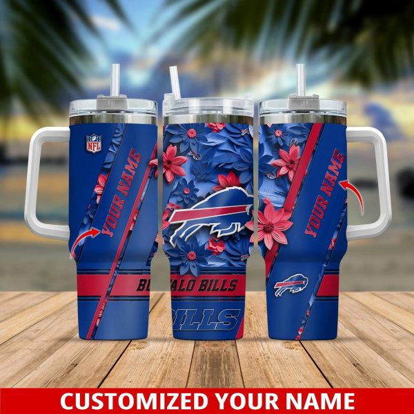 Buffalo Bills NFL Custom Stanley Quencher 30oz-40oz Stainless Steel Tumbler Hot And Cold Tumbler
