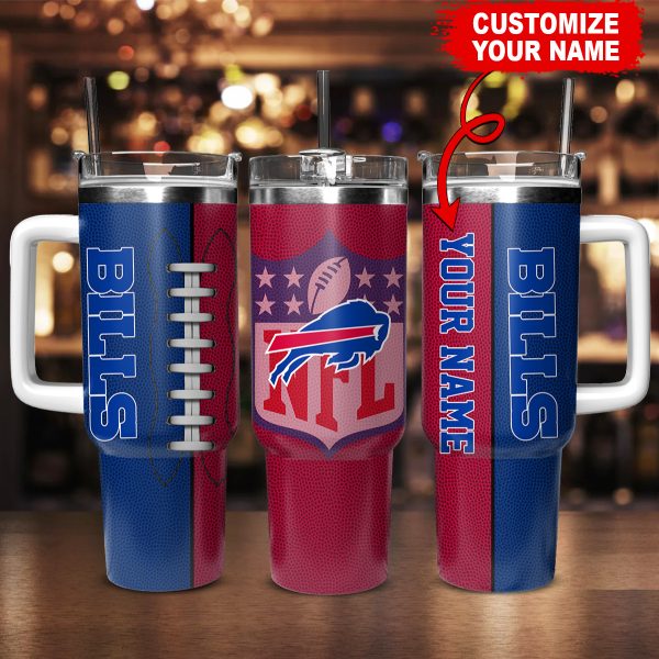 Buffalo Bills NFL Custom Stanley Quencher 30oz-40oz Stainless Steel Tumbler Hot And Cold Tumbler - Image 2