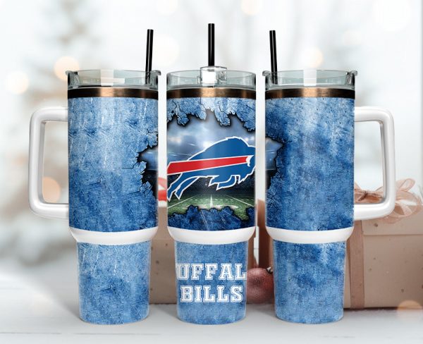 Buffalo Bills NFL Custom Stanley Quencher 30oz-40oz Stainless Steel Tumbler Hot And Cold Tumbler