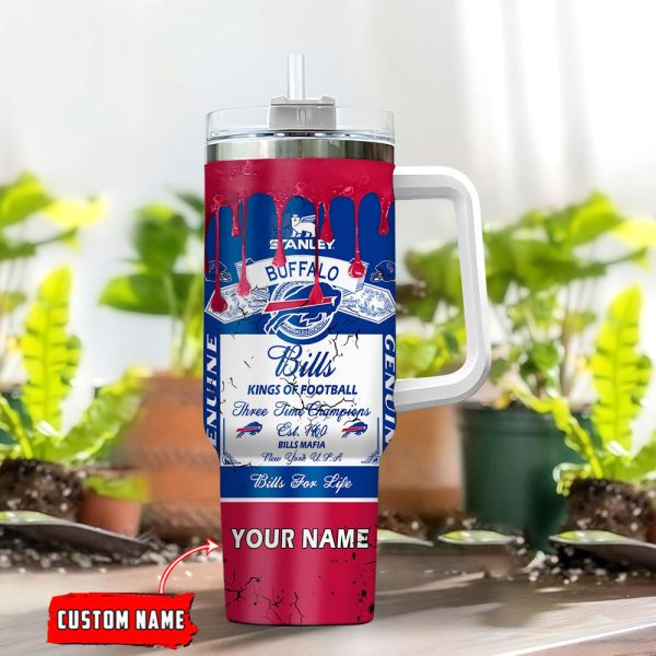 Buffalo Bills NFL Kings Of Football Custom Stanley Quencher 30oz-40oz Stainless Steel Tumbler Hot And Cold Tumbler - Image 2
