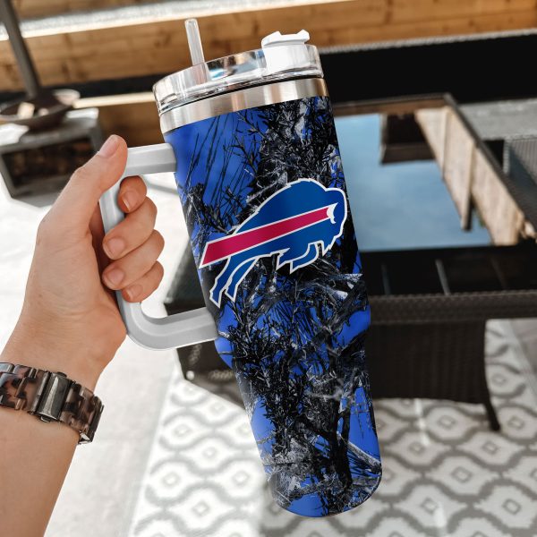 Buffalo Bills NFL Hunting Custom Stanley Quencher 30oz-40oz Stainless Steel Tumbler Hot And Cold Tumbler - Image 2