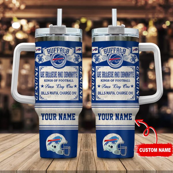 Buffalo Bills NFL Vintage Kings Of Football Custom Stanley Quencher 30oz-40oz Stainless Steel Tumbler Hot And Cold Tumbler