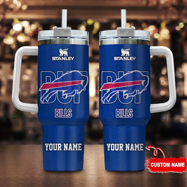 Buffalo Bills NFL 3D Logo Custom Stanley Quencher 30oz-40oz Stainless Steel Tumbler Hot And Cold Tumbler