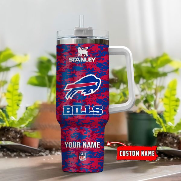 Buffalo Bills NFL Camouflage Custom Stanley Quencher 30oz-40oz Stainless Steel Tumbler Hot And Cold Tumbler - Image 2