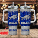 Buffalo Bills NFL Glitter and Diamonds Bling Custom Stanley Quencher 30oz-40oz Stainless Steel Tumbler Hot And Cold Tumbler
