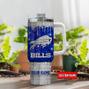 Buffalo Bills NFL Glitter and Diamonds Bling Custom Stanley Quencher 30oz-40oz Stainless Steel Tumbler Hot And Cold Tumbler