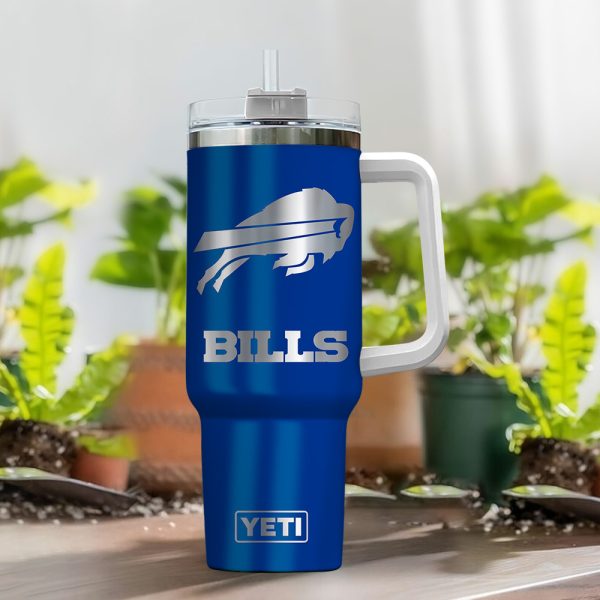 Buffalo Bills NFL Laser Engraved Effect Custom Stanley Quencher 30oz-40oz Stainless Steel Tumbler Hot And Cold Tumbler - Image 2
