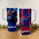 Buffalo Bills Mascot NFL Custom Stanley Quencher 30oz-40oz Stainless Steel Tumbler Hot And Cold Tumbler