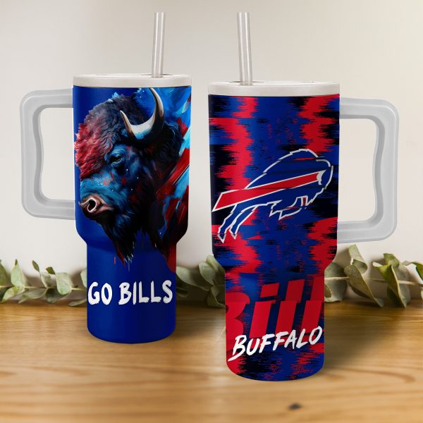 Buffalo Bills Mascot NFL Custom Stanley Quencher 30oz-40oz Stainless Steel Tumbler Hot And Cold Tumbler